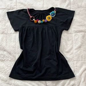Black Tee with Accessory Detailing